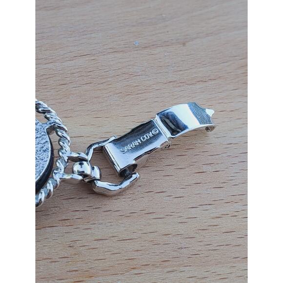 Sarah Cov COVENTRY Textured Round Link Silver Tone Bracelet 7in MEDIUM - Picture 9 of 12
